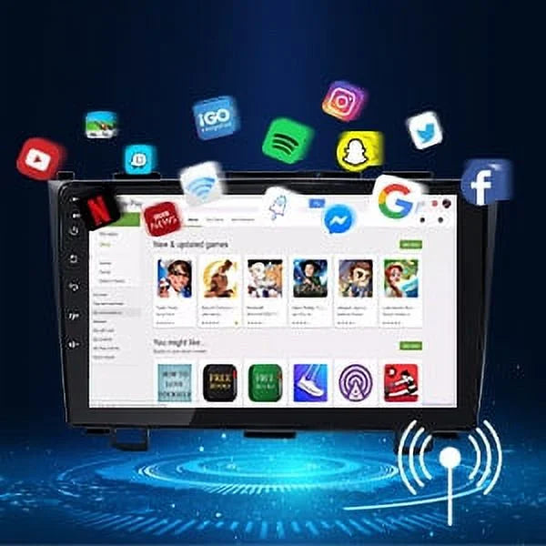 Android Mutimedia with Carplay inch Auto & Stereo 9 Screen Apple for JMANCE GPS CR-V Touch Honda Car 2007-2011 Player