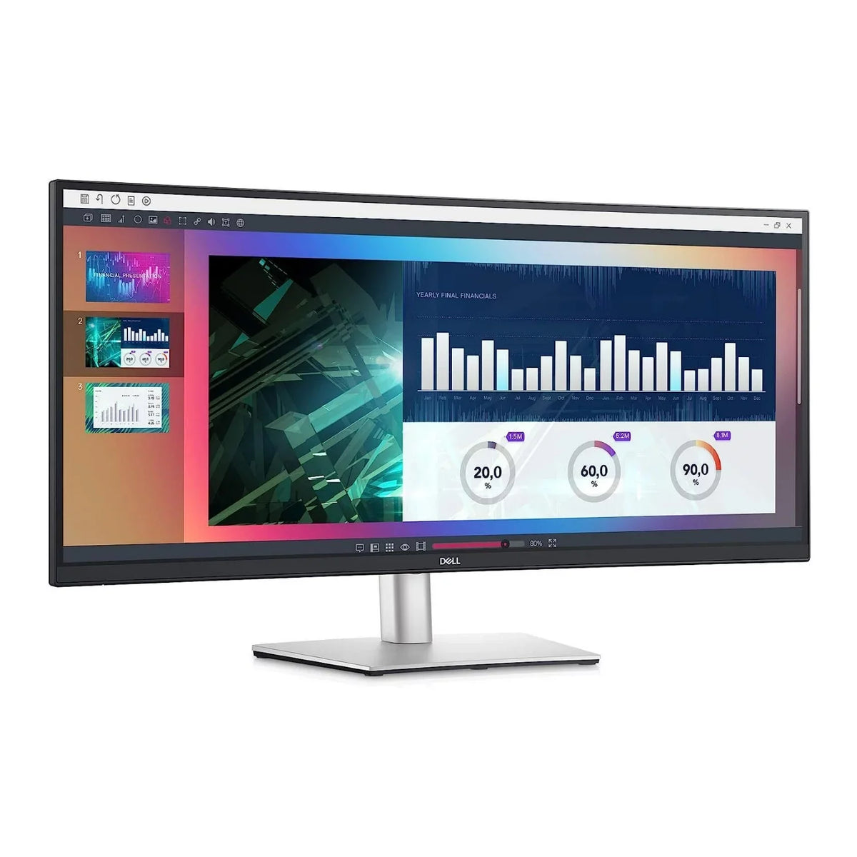 Dell (Certified 34-Inch WQHD Monitor Ultrawide USB-C Refurbished) Curved P3421W