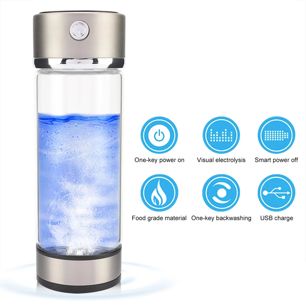 Maker Bottle Healthy Lonizer Hydrated Water Antioxidant Purifier Anti-Aging Rich Filter Water Keep Generator Rechargeable USB Portable Hydrogen Water Lonized Body