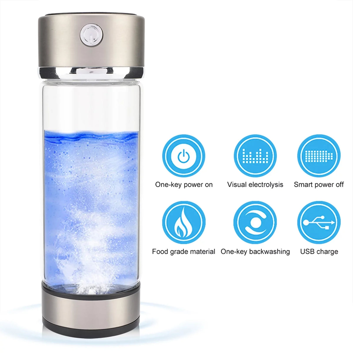 Maker Bottle Healthy Lonizer Hydrated Water Antioxidant Purifier Anti-Aging Rich Filter Water Keep Generator Rechargeable USB Portable Hydrogen Water Lonized Body