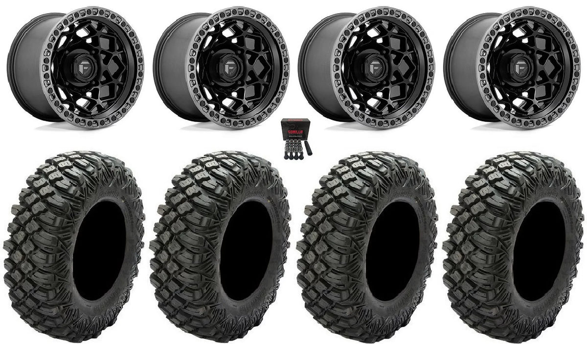 Teryx Mule Wheels XG Fuel Kawasaki Unit Crawler Tires Black 32" 15"