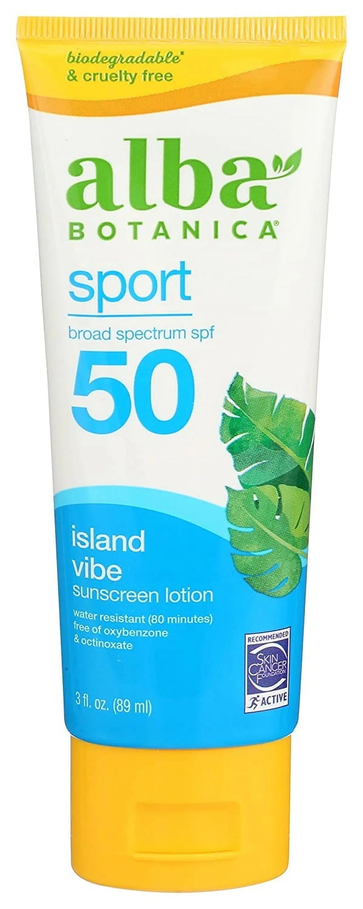 oz of Sport Sunscreen Pack 50 Botanica Alba SPF 4 3