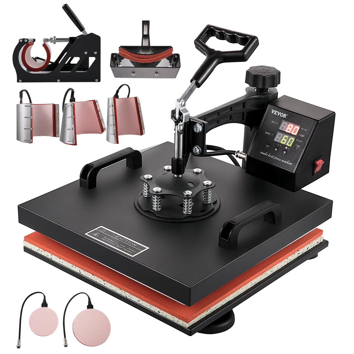 Rotation in Away Dual LED Degree Display Heat Sublimation Multifunctional 1 Transfer Swing Combo Machine VEVOR Press 15"x15" Heat Machine Digital 8 360