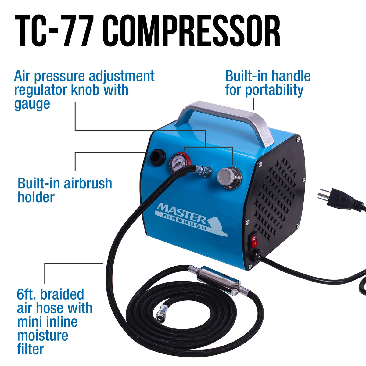 Paint Air Kit Pro System 3 Color Airbrush Set Art 12 Compressor Hobby