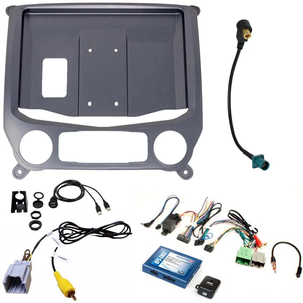 14-18 Trucks & In-dash compatible with CarPlay Stinger Installation Heigh10 compatible & System Infotainment Includes Kit with Navigation Card Auto, Android Apple 10" GM