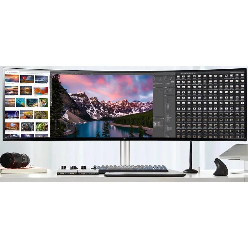 Open Premium & Nano Curved 2.1 AMD NVIDIA 32:9 1440) 49" Adjustable UltraWide Pro, LG USB and 49WQ95C-W G-SYNC FreeSync Compatible (5120 Type-C, DQHD IPS Monitor, Box Tilt/Height/Swivel HDMI x