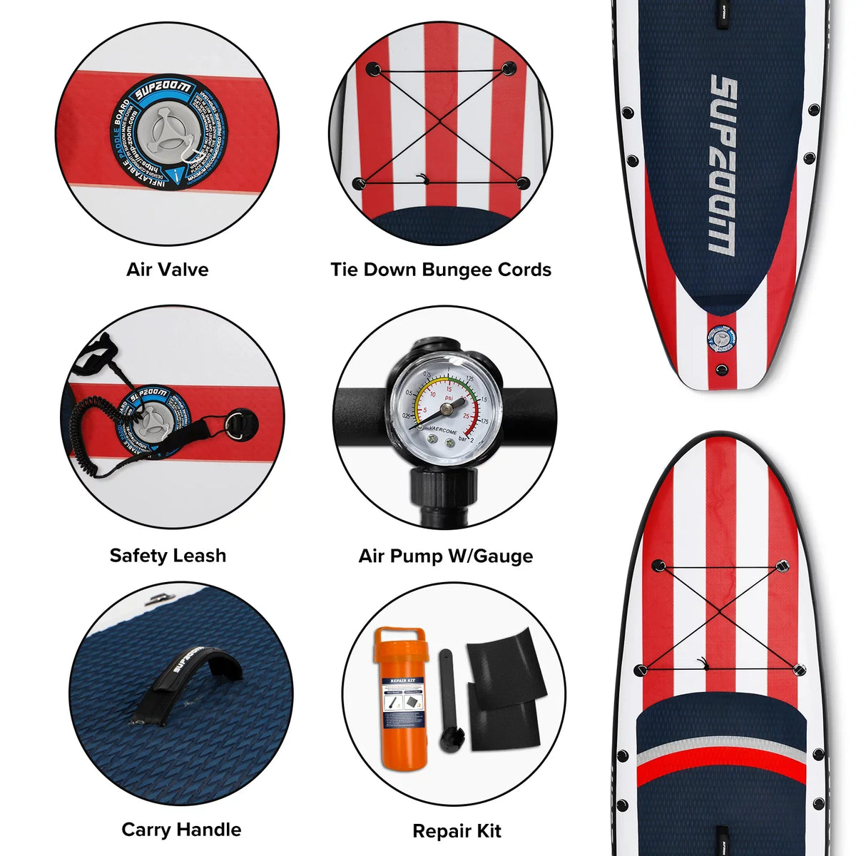 Board, Paddle Skill Included Star Paddle, SUP Bag, Backpack, Everything for Pump, 10'6×32"×6" ISUP Big All Stand Levels Leash, Repair Hand Up SUPZOOM Waterproof Inflatable Kit with Travel