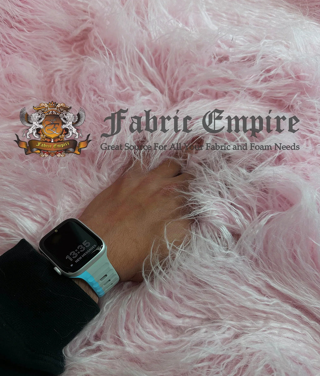 Pile Per Craft, Sold by / Yard FUR Cosplay CURLY Yak Yard (Pink) 58" Continuous Sewing Wide 3.5" LONG Japanese Faux Yarn 2.3oz Fire Retardant Fake