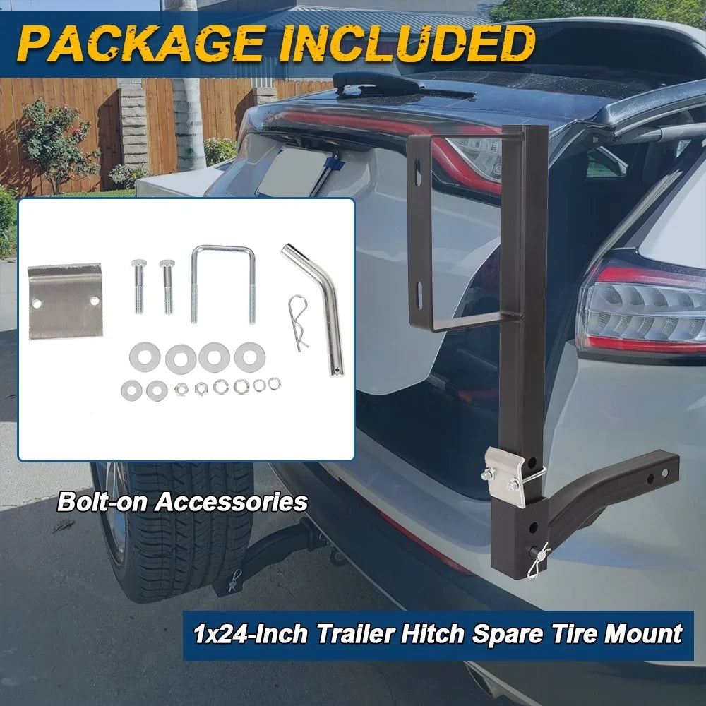 High Hitch Tire Tire Trailer Mount Fits Universal RV 24" Spare Spare Carrier Car KOJEM All Truck Hitch Receivers 2" Rack Tire