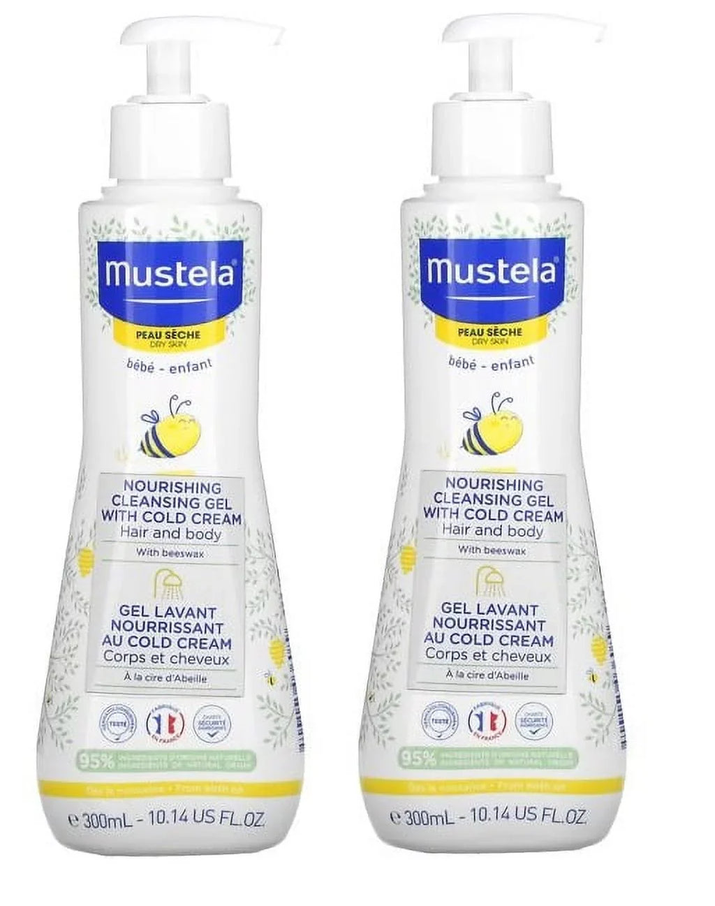 10.14 Gel For 2-pack Cream & Cleansing Hair Body Cold oz, Dry Skin with - Baby Nourishing Mustela