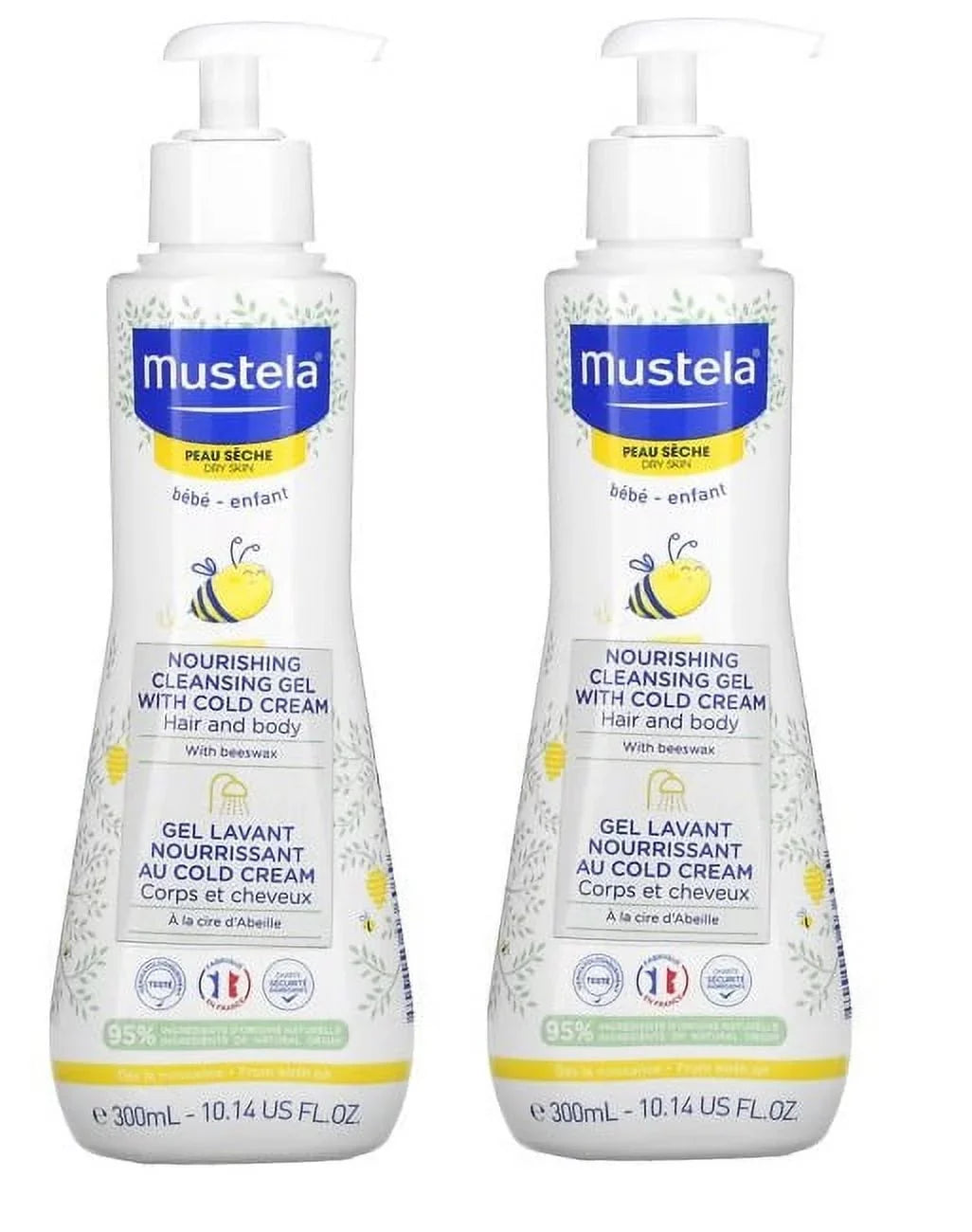 10.14 Gel For 2-pack Cream & Cleansing Hair Body Cold oz, Dry Skin with - Baby Nourishing Mustela