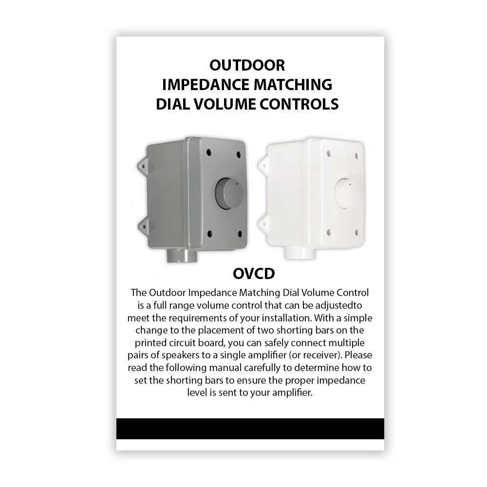 Weatherproof Controls Theater Outdoor 3 Volume Solutions White Piece OVCDW Set