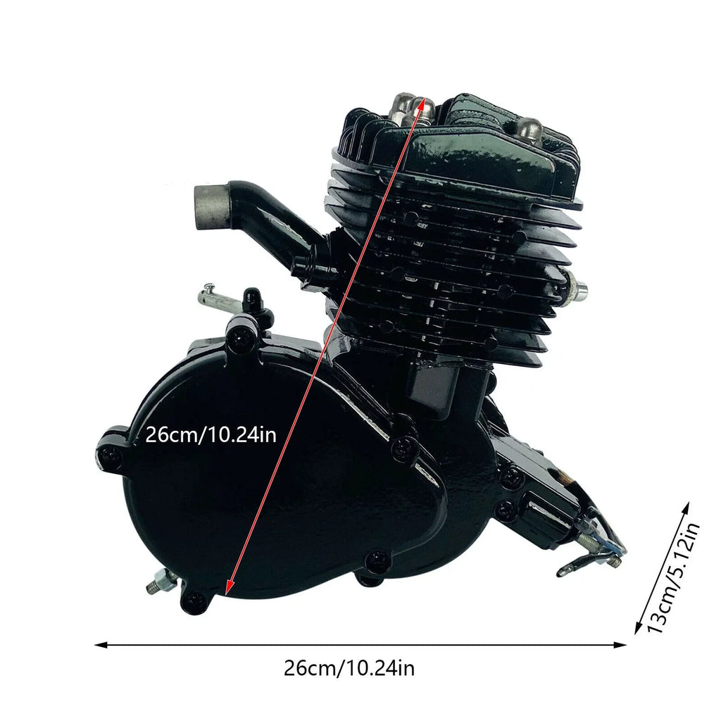 2.94KW Motorized Motor Petrol Bike Cylinder Air-cooled 80CC Start 6500r/min Gas Pull Engine 2-Stroke Bicycle Single Engine for