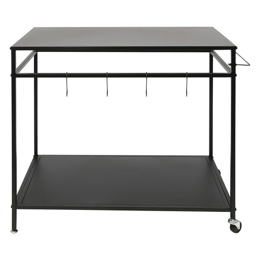 Movable Cook Outdoor Food Serving Station 2-Tier Grill Table Rack Shelf Cart BBQ Prep