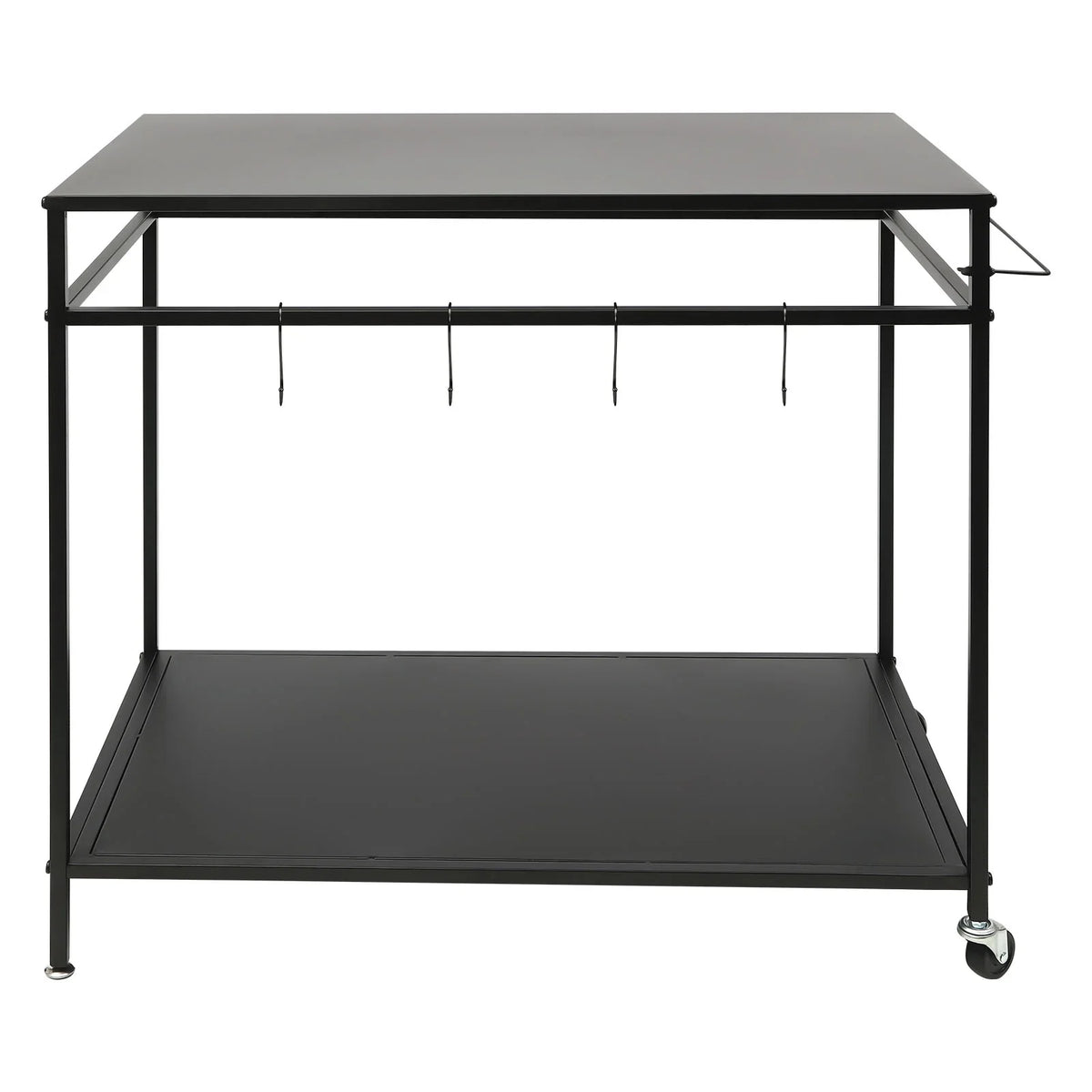 Movable Cook Outdoor Food Serving Station 2-Tier Grill Table Rack Shelf Cart BBQ Prep