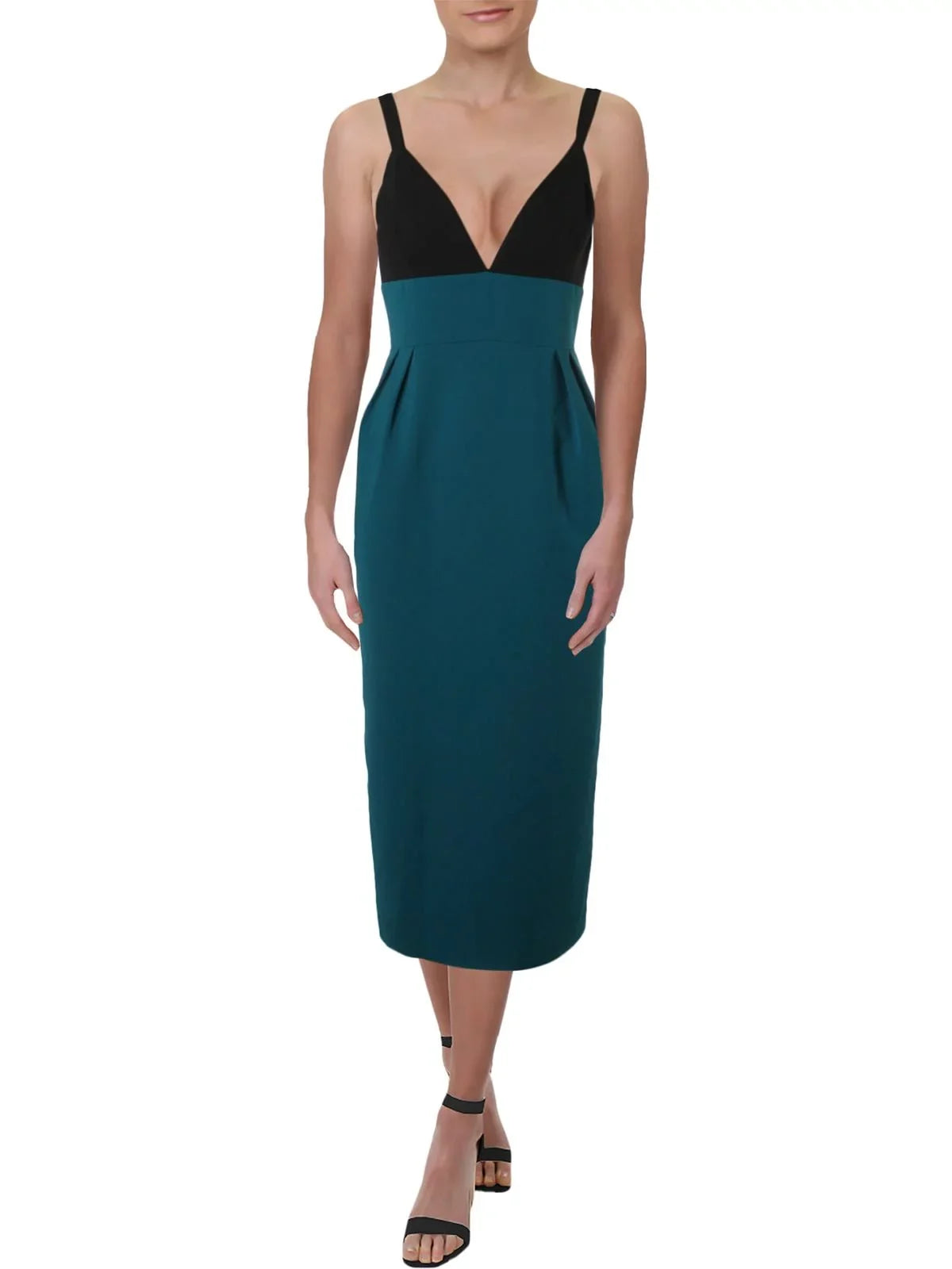 Jill Stuart Dress Womens V-Neck Midi JILL Sleeveless