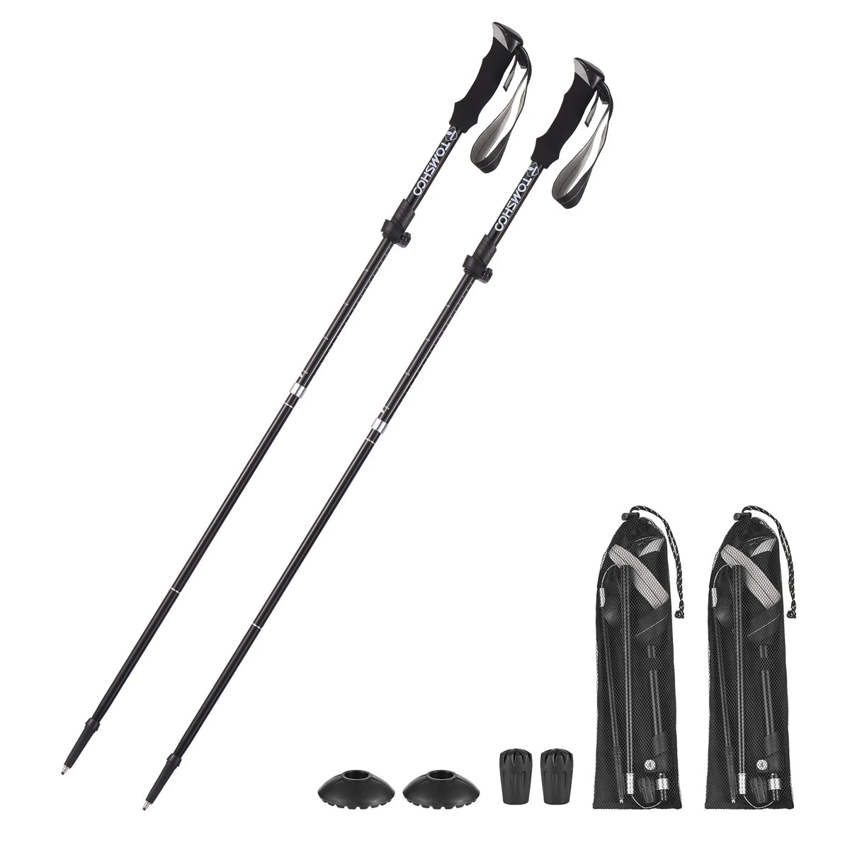 Sturdy Lightweight TOMSHOO Trekking Hiking for Backpacking and Camping Collapsible Portable Pole Set