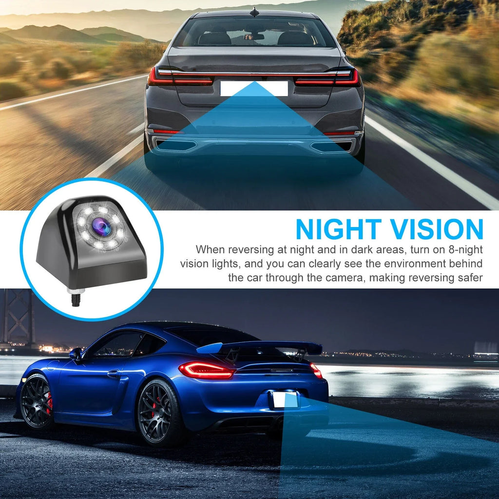 Backup Vision View Reverse 170° Waterproof Parking Night 8LED Rear Car Camera HD