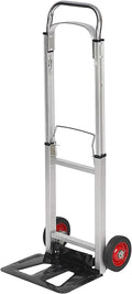 Hand Industrial Shopping Rubber for Truck Luggage Heavy Foldable with Telescoping Trolley or Cart Compact Handle Aluminum and Travel, Portable Wheels Duty