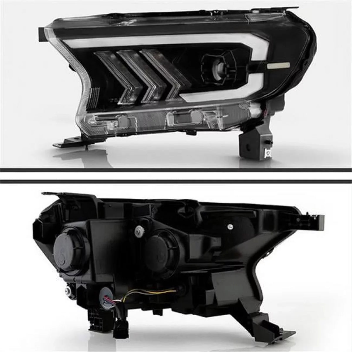for Ranger, Sequential Black DRL Projector Headlights 9050695 LED Bar Ford 2019-2022