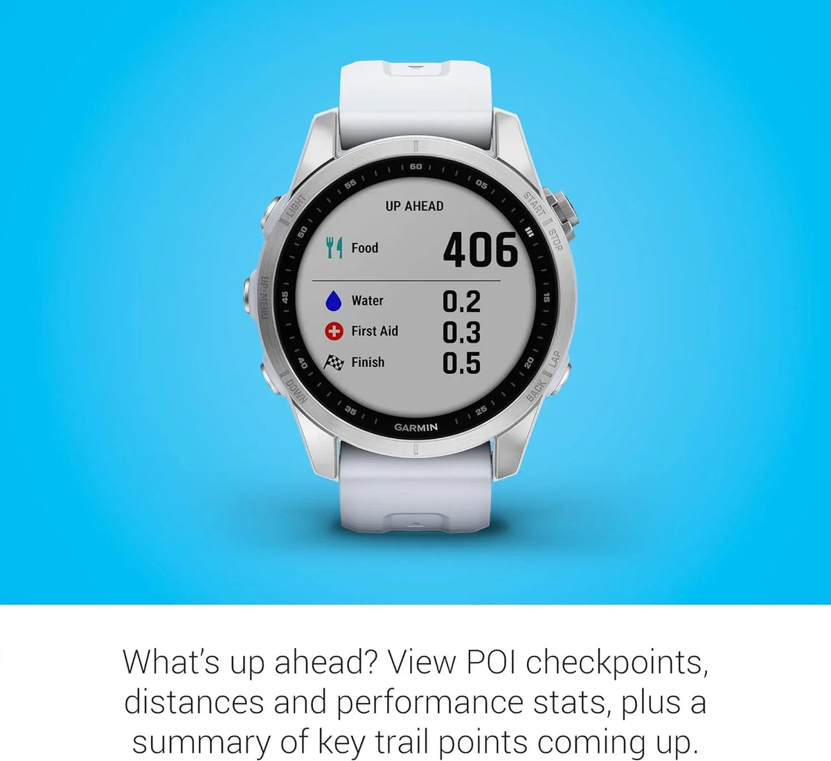 (Refurbished) Adventure Garmin Smartwatch, Silver Sized 7S, Smaller with Fenix Whitestone