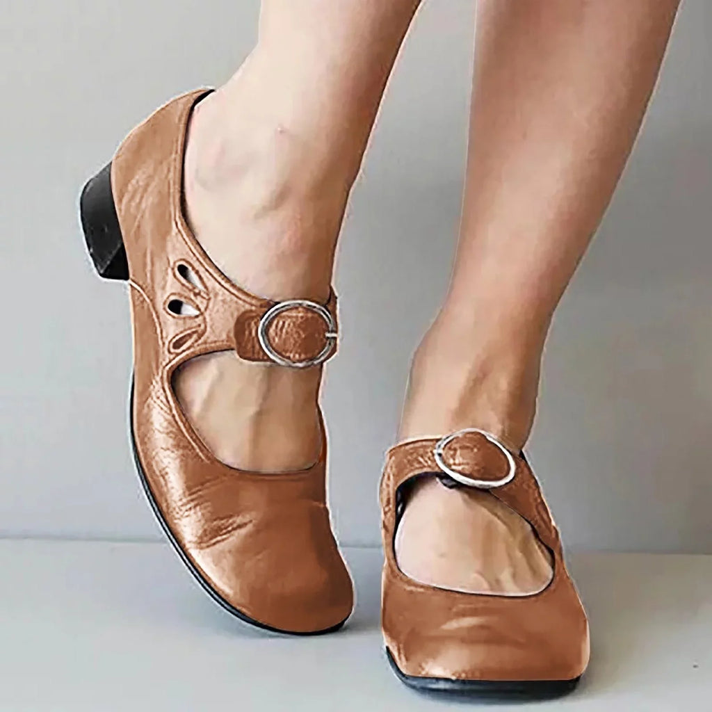 Seasons Leisure SZXZYGS Shoes Four Lazy Womens Solid Wide Breathable Cloth Strap Heels Buckle Round Dressy Women's Non Summer Casual Width Shoes Square Toe 2024 Easter Color Slip