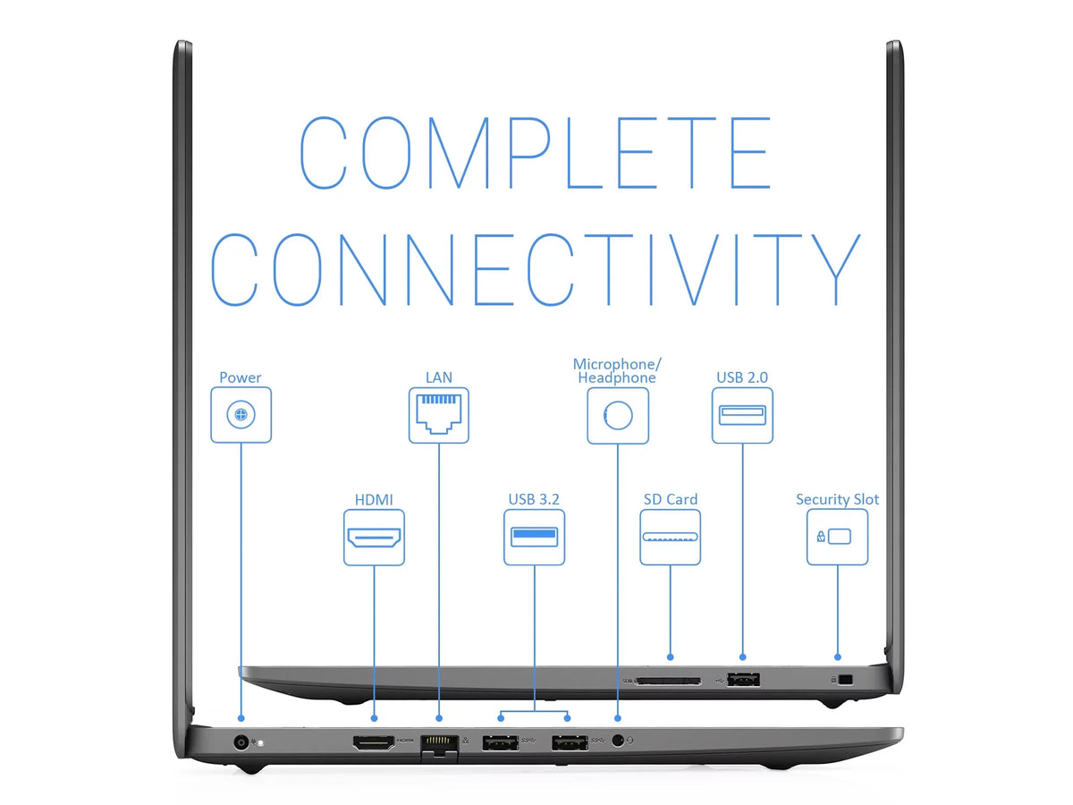 Home Card 15.6" NVMe Vega AMD Bluetooth, 3 3, Reader, Display, Inspiron 3250U Notebook, 3.5GHz, Upto Ryzen SSD, Wi-Fi, Windows 8GB 10 HDMI, 512GB 3505 RAM, Dell FHD