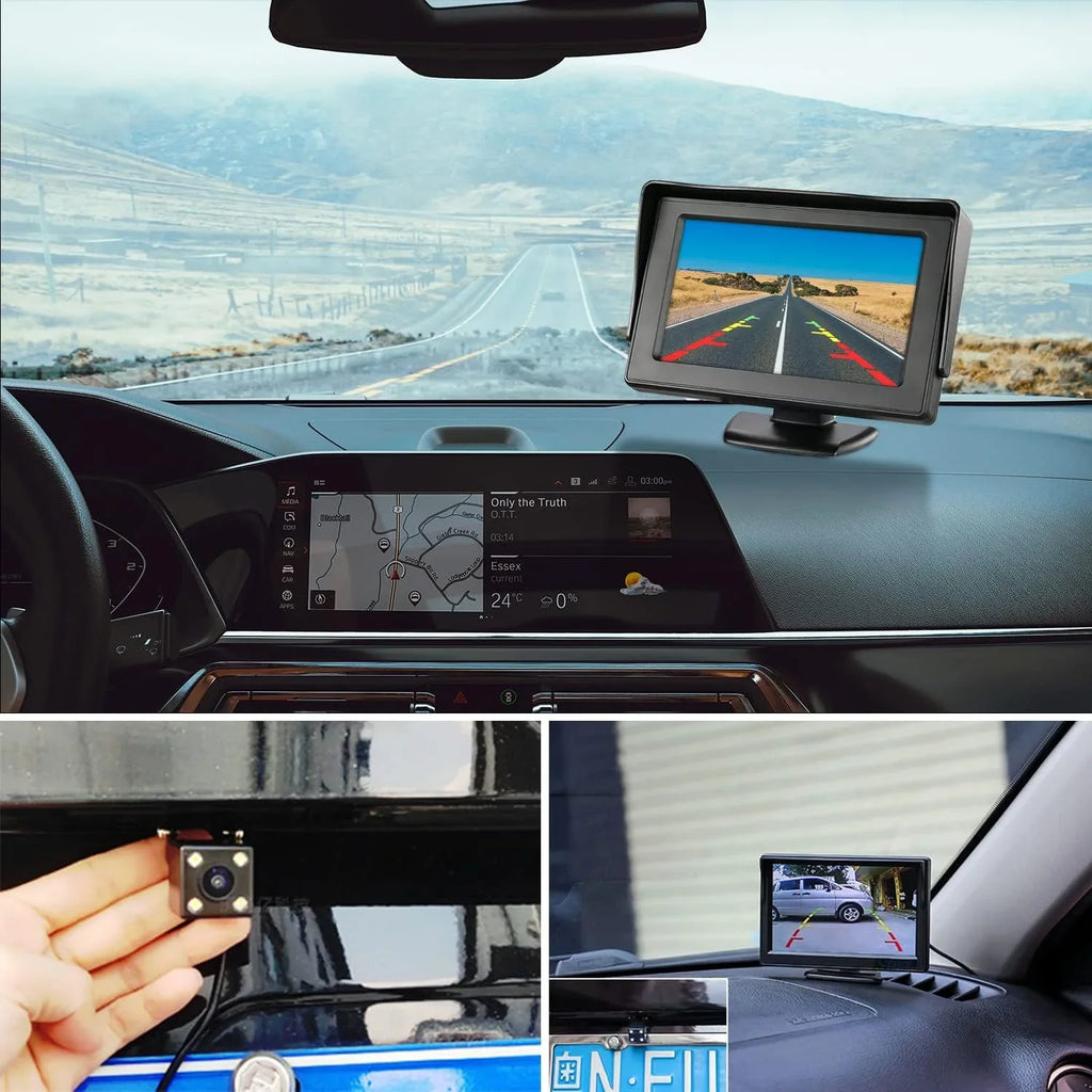 Car Wide with Monitor 5in 170° Vision Camera, View Angel Rear Camera Backup Night Kairiyard Reverse View HD Vehicle