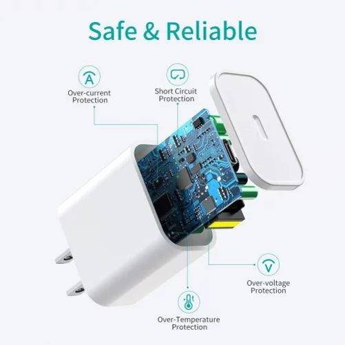 18W Type-C CAT BOLD for Quick Long USB-C XI 5 Fast Q1G - Plus, G9, Key2 S48c Charger KEYone, Pro, Power Home Adapter Blackberry N1 - Cable - Vivo PD Wall S42 G90 BLU S61 10ft LE