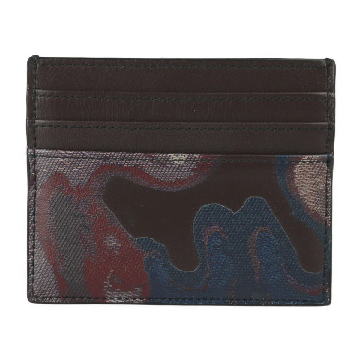 Marron Case Camouflage Calf New) Brown 2ESCH135UCN Leather Card Pre-Owned Christian Dior Multicolor Business Holder Dior Series Pattern (Like