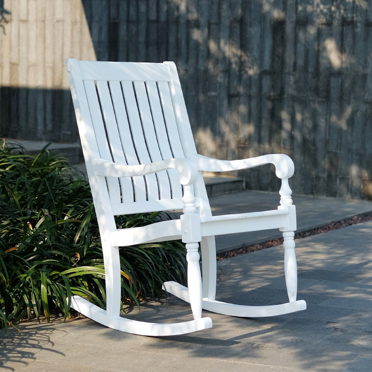 white cambridge mahogany porch lyon casual rocker