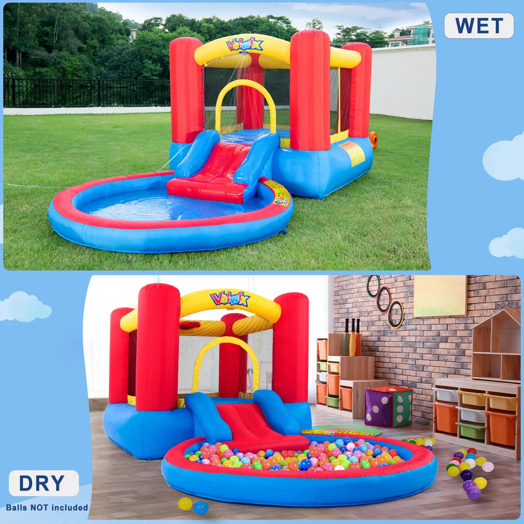 Bounce Wet Kids Basketball Dry with Kits, Pool Fun Hoop Valwix House for Area Blower Inflatable Combo, for , Waterslide with years & 3-5 with Bounce Castle Repair Bouncer Bouncy