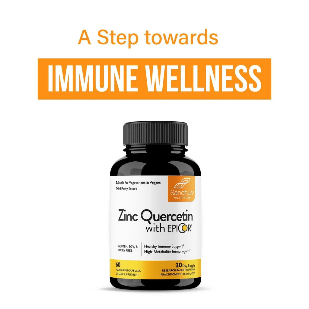500mg Immune (Fermentate) Sandhu’s Support, EpiCor® Zinc Quercetin, - 200mg 30 Year-Round with Servs