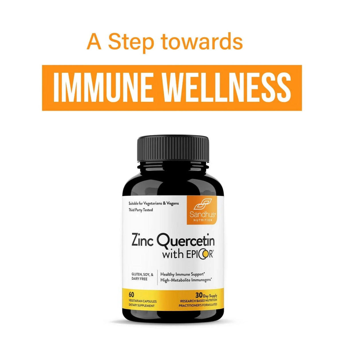 500mg Immune (Fermentate) Sandhu’s Support, EpiCor® Zinc Quercetin, - 200mg 30 Year-Round with Servs