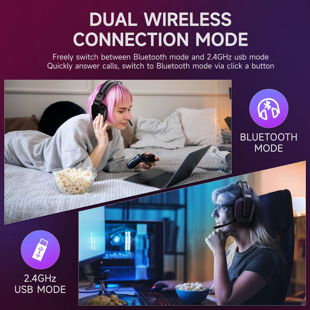 Mic, Sound PC, PS4/5, Nintendo RGB with for 300g, Noise-Cancelling Surround 3.5mm Headset Switch, Xbox Black for 7.1 x/s, HTQ Lights One/Series Wireless Gaming Wired