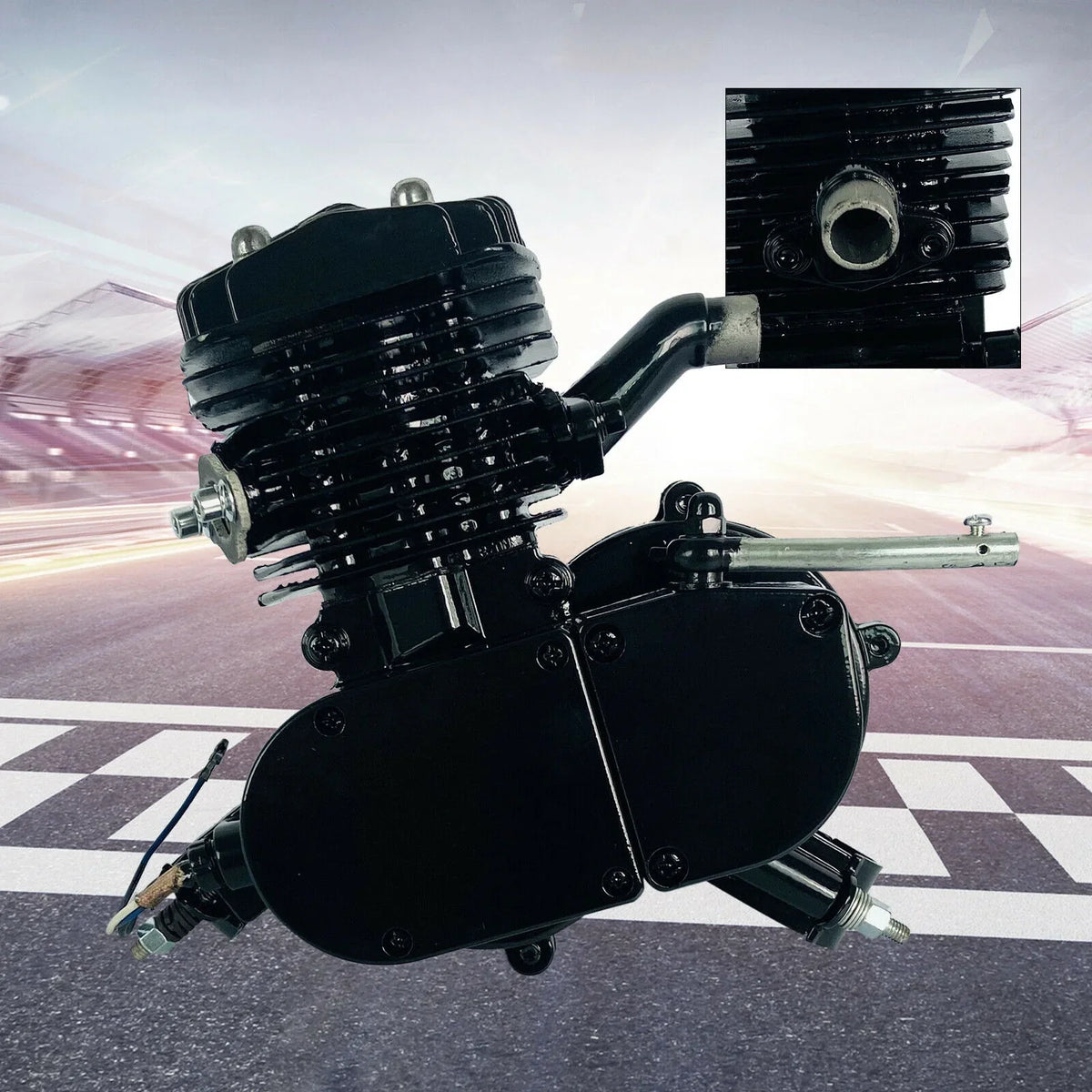2.94KW Motorized Motor Petrol Bike Cylinder Air-cooled 80CC Start 6500r/min Gas Pull Engine 2-Stroke Bicycle Single Engine for
