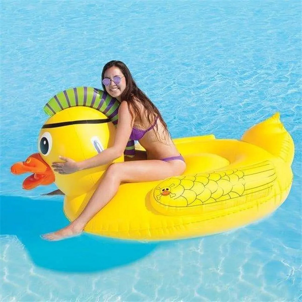 Inflatable Float, Punk Pool Yellow Airhead AHPF3019 Duck