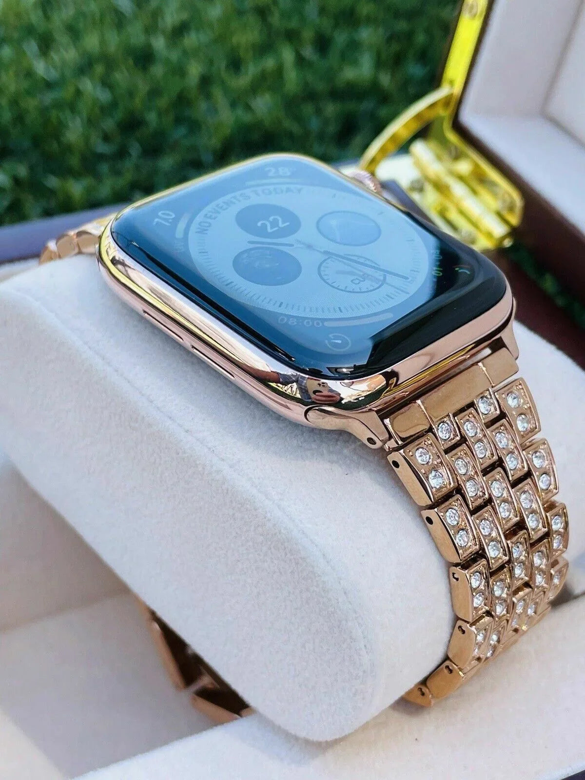 Band Custom Gold SERIES 7 Rose 24K Gold 45MM Rose iWatch Steel Stainless