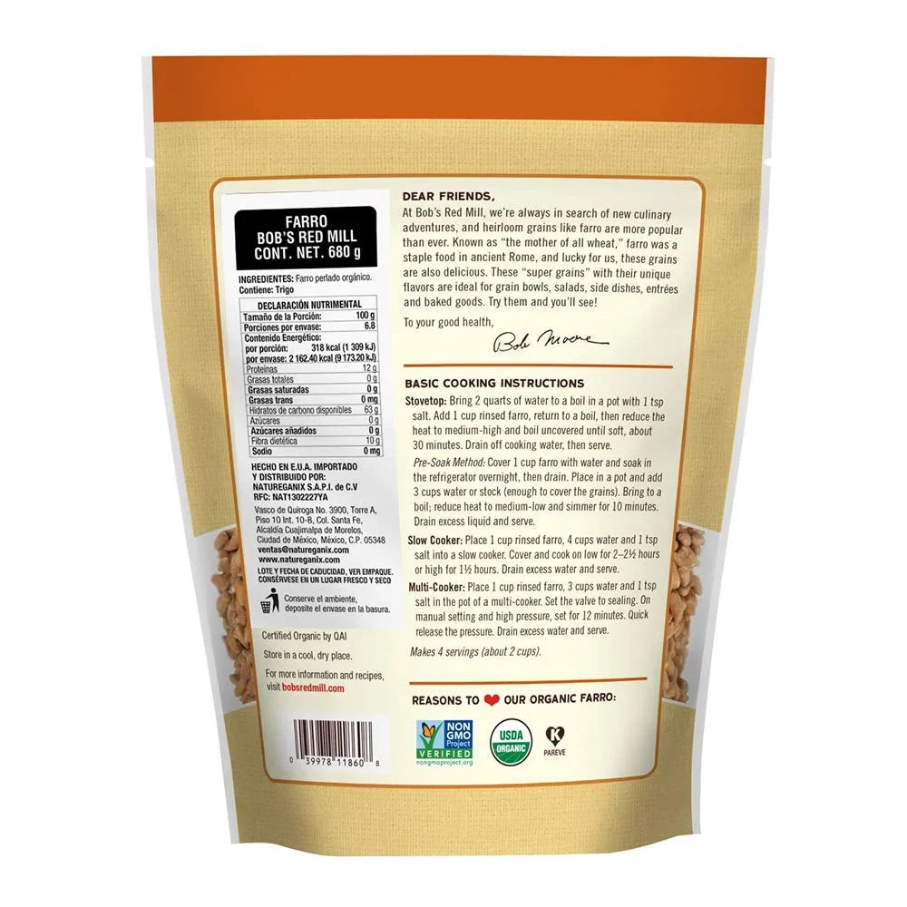 Ounce of Organic Grain, 4) 24 Bob's Red (Pack Farro Mill
