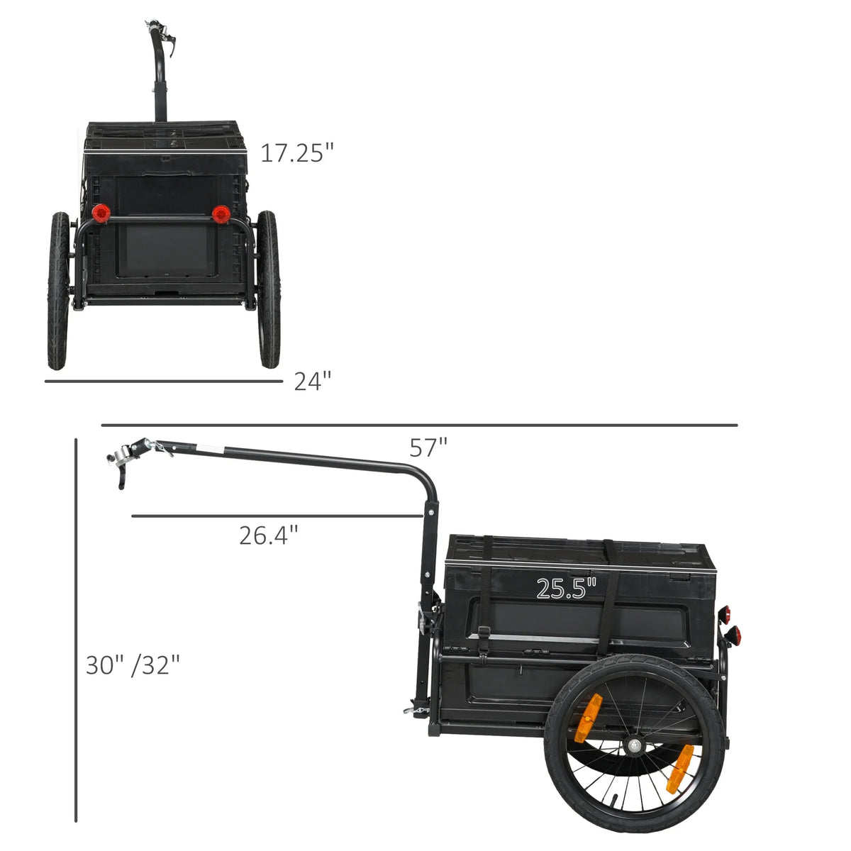 with Aosom Bottom Bike Trailer Storage Removable Wagon Box, No