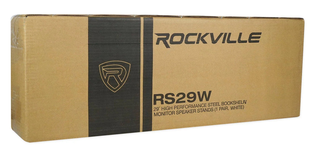 RS29W Stands Studio White 29" Rockville Recording Pair Monitor Steel in Studio