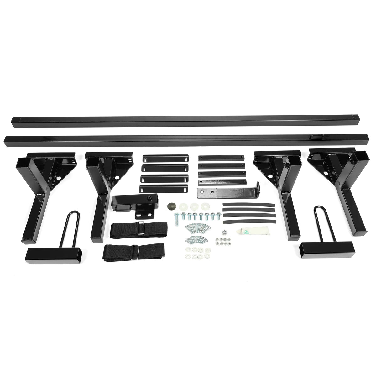 Kojem Vans Rack GMC Rack for Adjustable Roof Steel Savana Mount 68"-75" Ladders Carry 2 Ford Bars Universal Full-Size Express E-Series Chevy