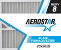 2 Aerostar Honeywell Filter, Air of Replacement 8, Pleated 20x20x5 MERV Box 20x20x5,