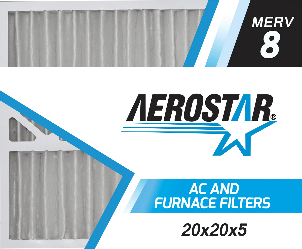 2 Aerostar Honeywell Filter, Air of Replacement 8, Pleated 20x20x5 MERV Box 20x20x5,