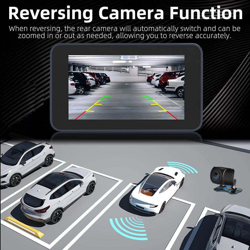 for Vision, SD Dash Mode, Inch Cam 2 Wide Front WIFI, with Rear 4K Night and Camera SD Recording, Card, Angle, Dash Dash Dual Cam Card GPS Loop Included 64GB Parking with Cars,