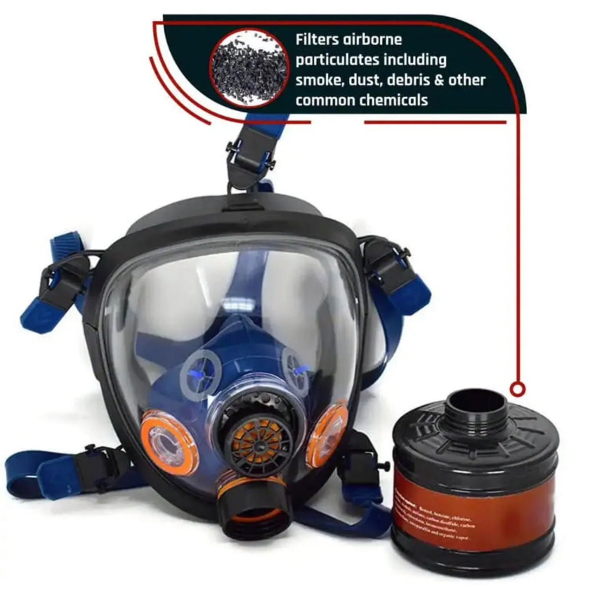Organic Vapor Filtration Mask ST-100X Face Survival Particulate Respirator Full Gas and with