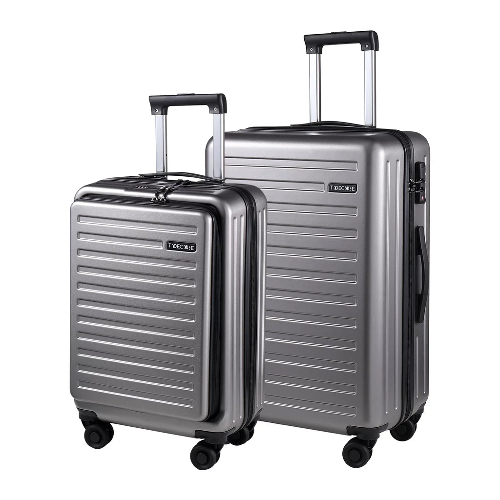 20/24 Inch Suitcase Luggage & with Grey Front Set, 65L,Dark 2 Piece Pocket TSA Lightweight + Expandle, Lock 37~41L Inch Hardshell 20 Spinner 24 with Laptop 20 Only Wheels, & ABS+PC