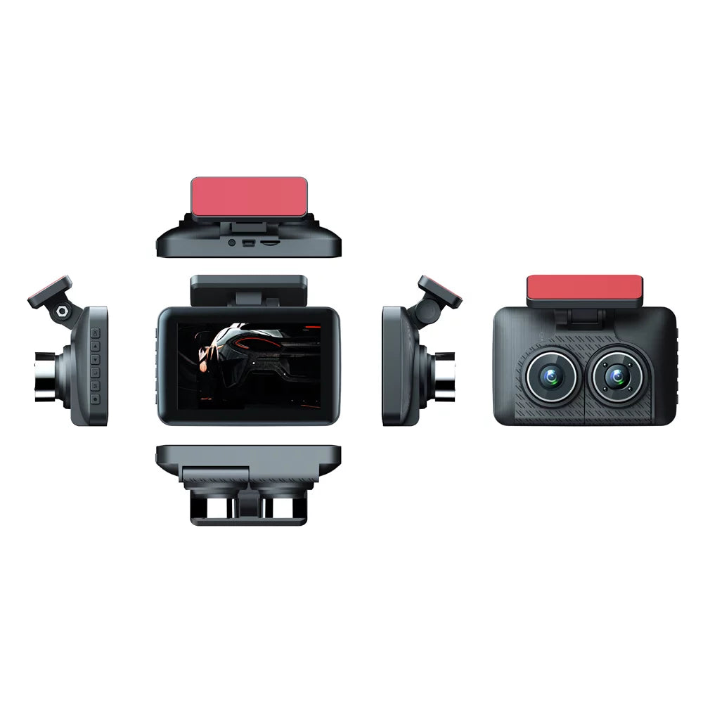 Car Cam, Dash 4in Andoer Recording Car Video Mirror Channel Triple Camcorder, Clear Rearview