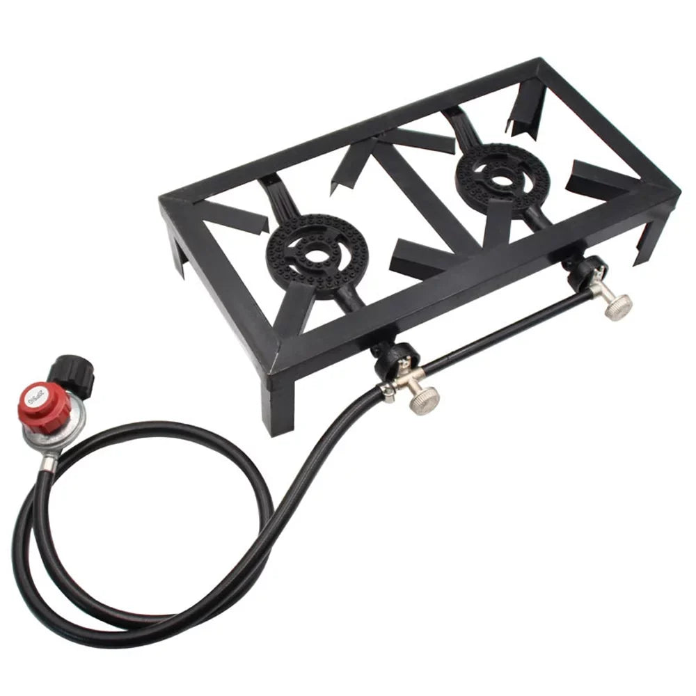Stove for Double Patio Standard Camping Size Gas Cooking BBQ Propane Cast Iron Lixada