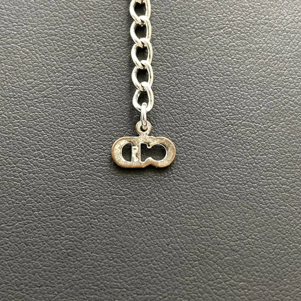 (Good) Women's Dior Rhinestone IT1TZZH18V36 Christian Color Silver Pre-Owned Plate Necklace